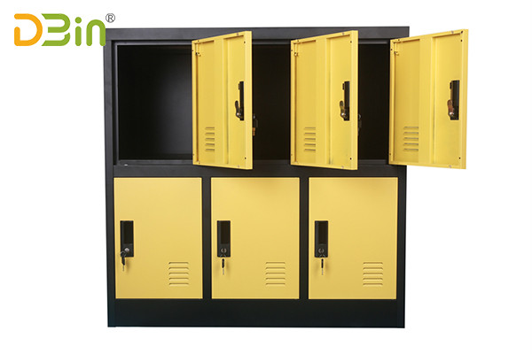 top sale metal yellow 6 door steel locker for office
